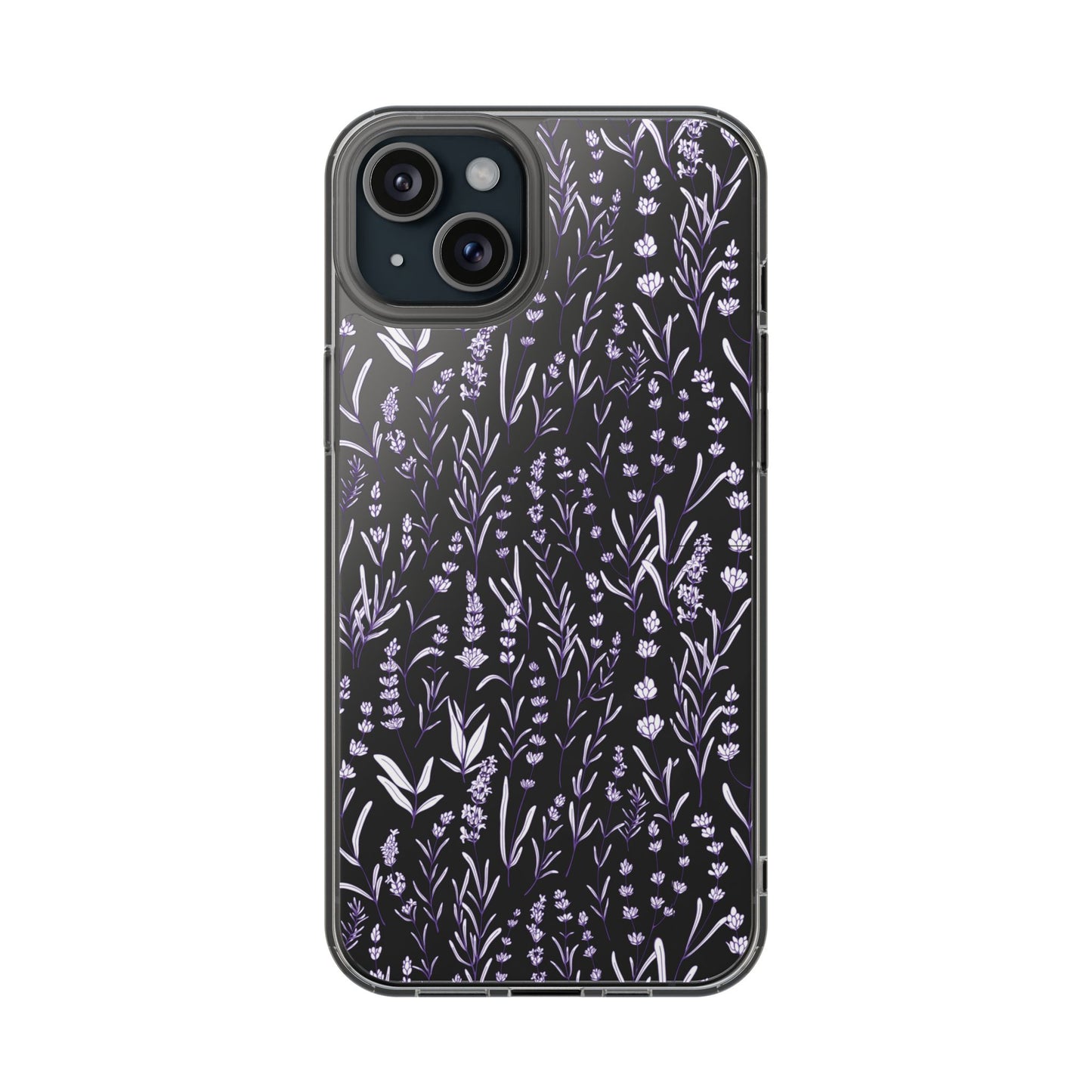 Purple Flower Pattern Clear Case