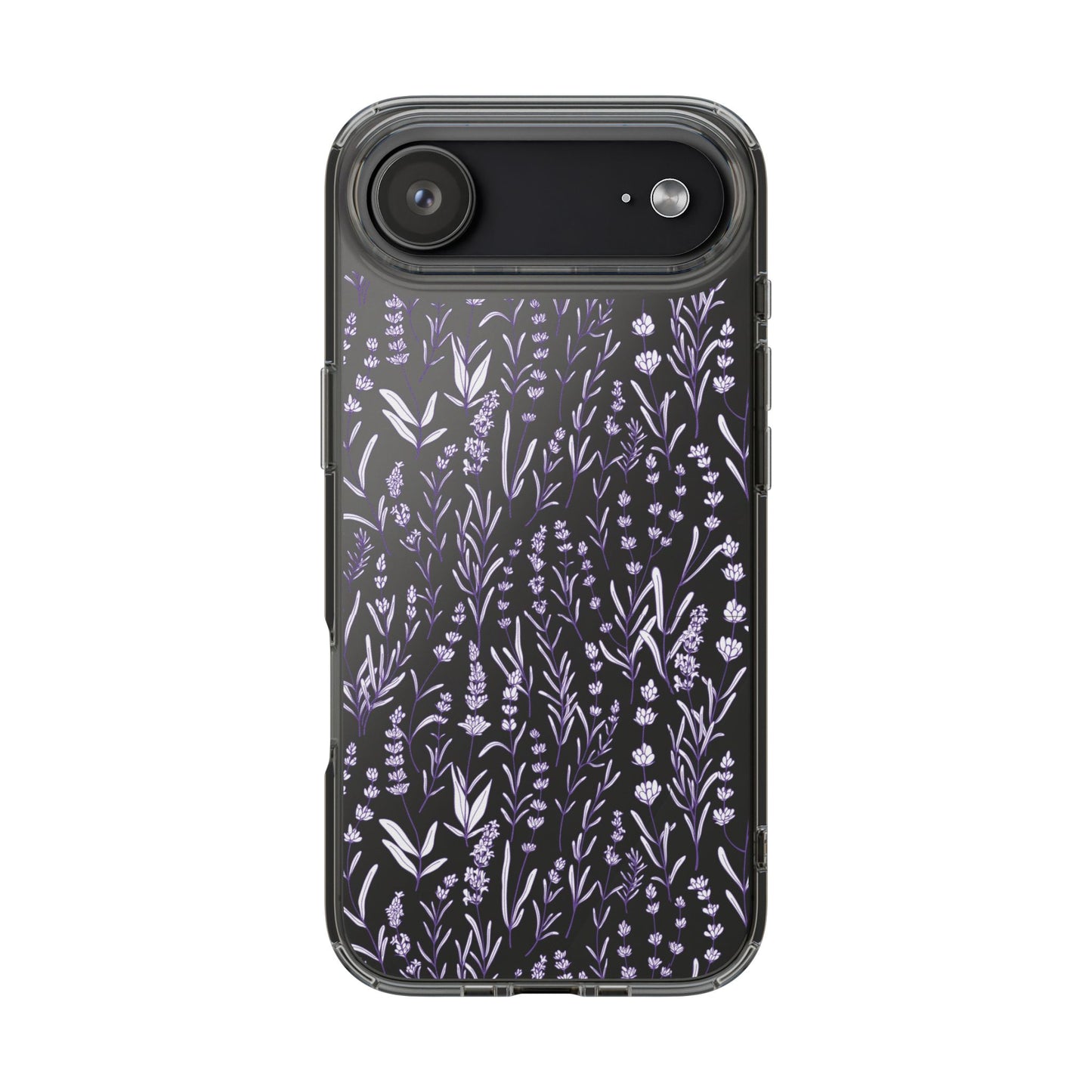Purple Flower Pattern Clear Case
