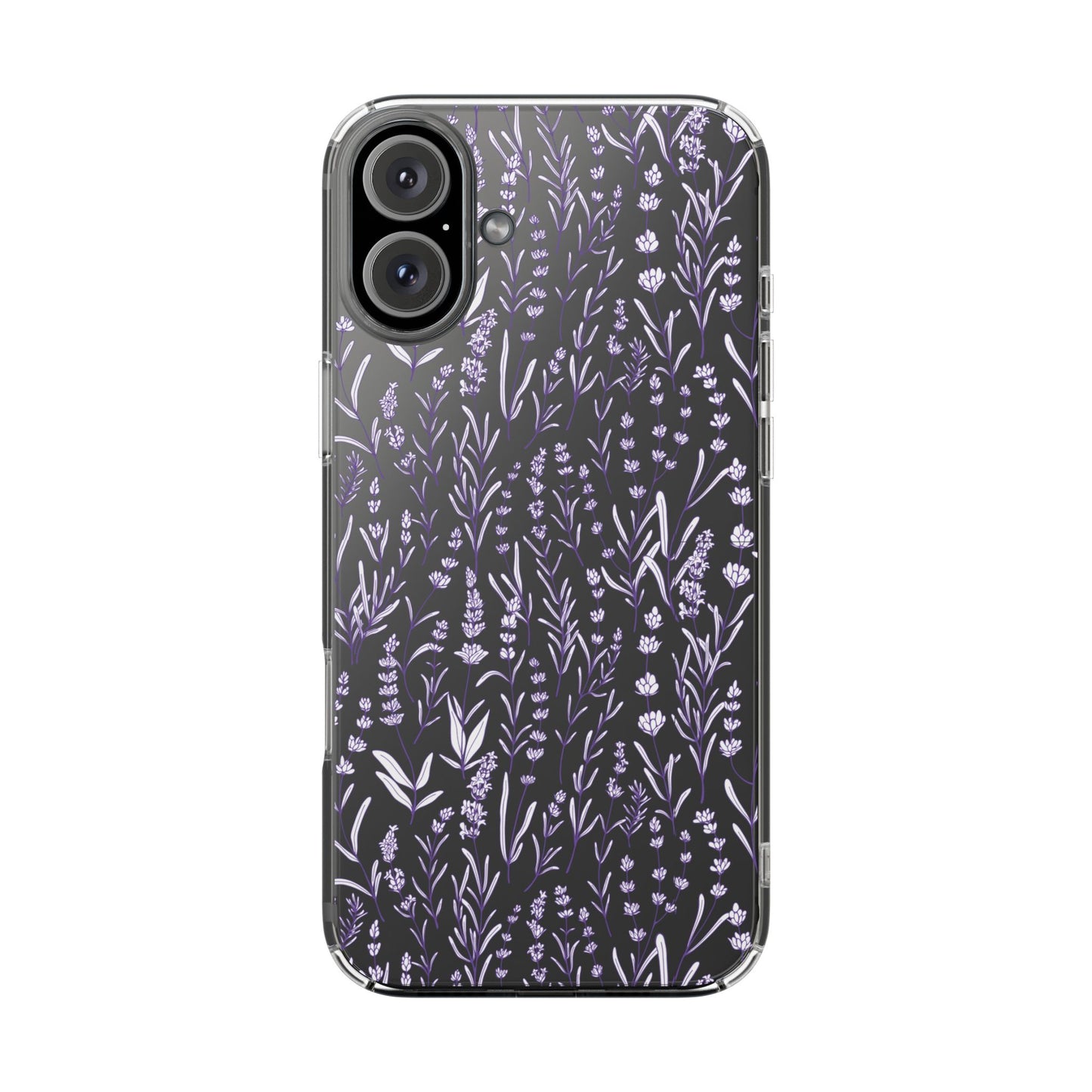Purple Flower Pattern Clear Case